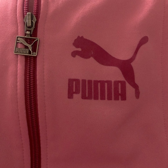 Puma pink zip up track jacket with pockets, XL - Picture 2 of 5